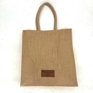 Fabletics Khloé Kardashian Jute Burlap Tote Shopper Bag Natural Beach Market